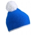 Pompon Hat with Contrast Stripe