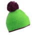 Pompon Hat with Contrast Stripe