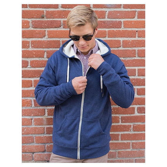 Unisex Sherpa Lined Zip Hooded Jacket