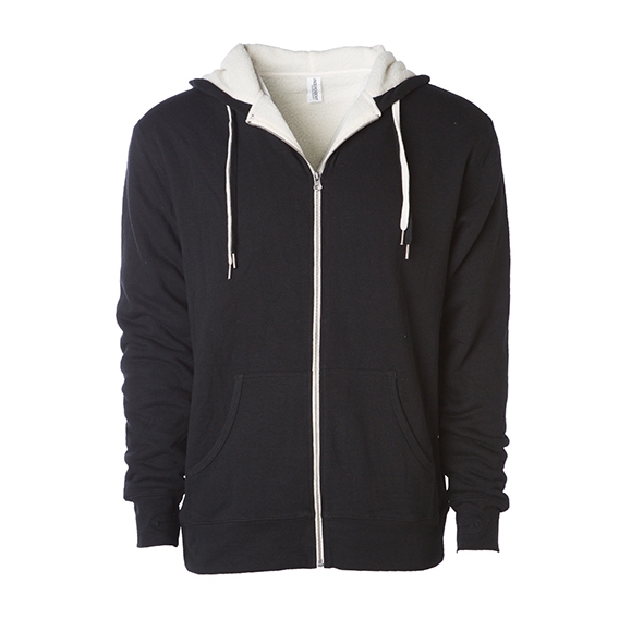 Unisex Sherpa Lined Zip Hooded Jacket