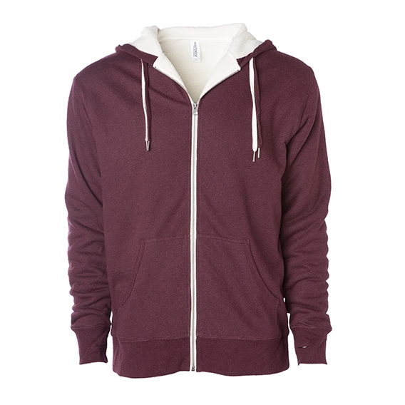 Unisex Sherpa Lined Zip Hooded Jacket