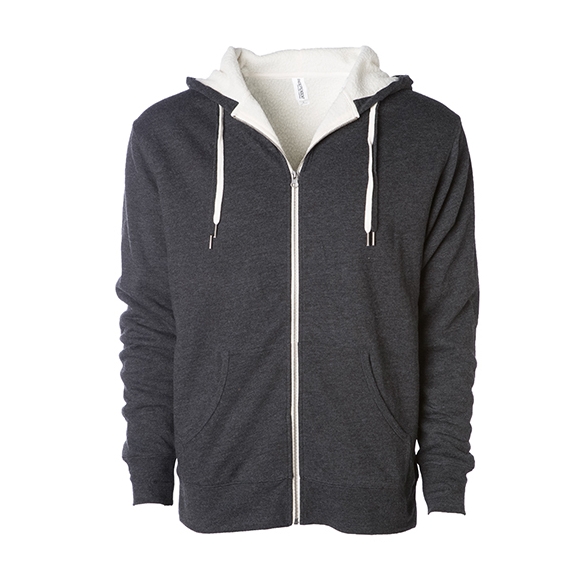 Unisex Sherpa Lined Zip Hooded Jacket