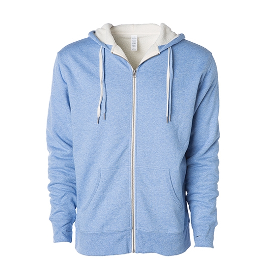 Unisex Sherpa Lined Zip Hooded Jacket