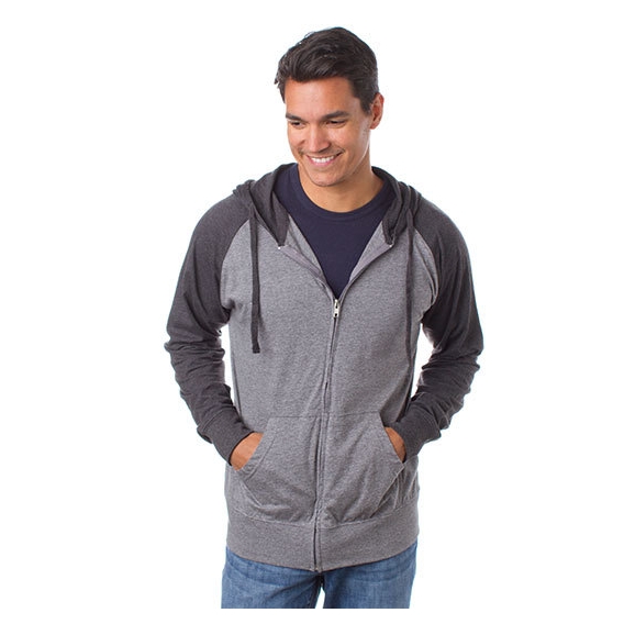 Men`s Lightweight Jersey Raglan Zip Hood