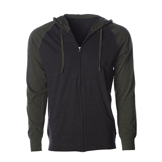 Men`s Lightweight Jersey Raglan Zip Hood