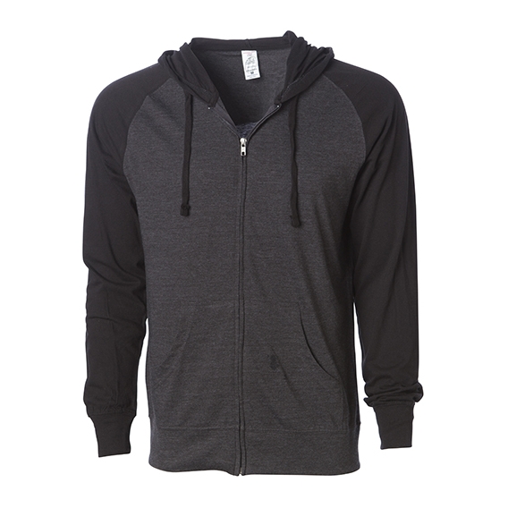 Men`s Lightweight Jersey Raglan Zip Hood
