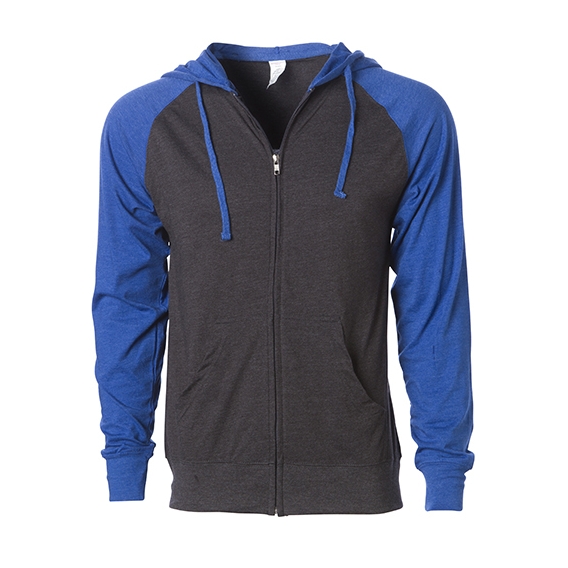 Men`s Lightweight Jersey Raglan Zip Hood