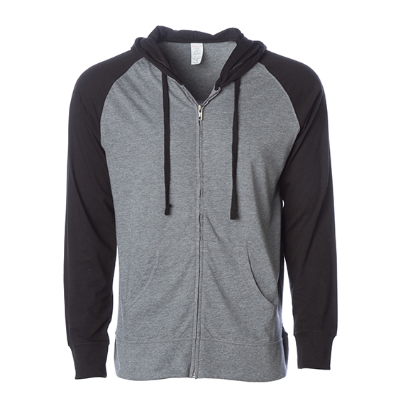 Men`s Lightweight Jersey Raglan Zip Hood