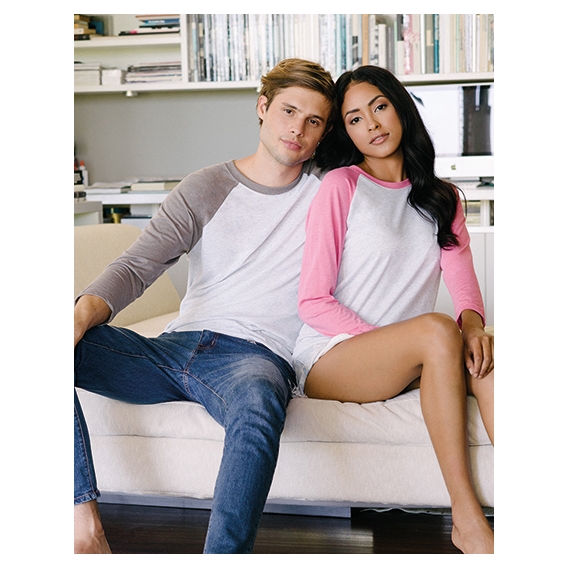 Unisex Tri-Blend 3/4 Sleeve Raglan Tee