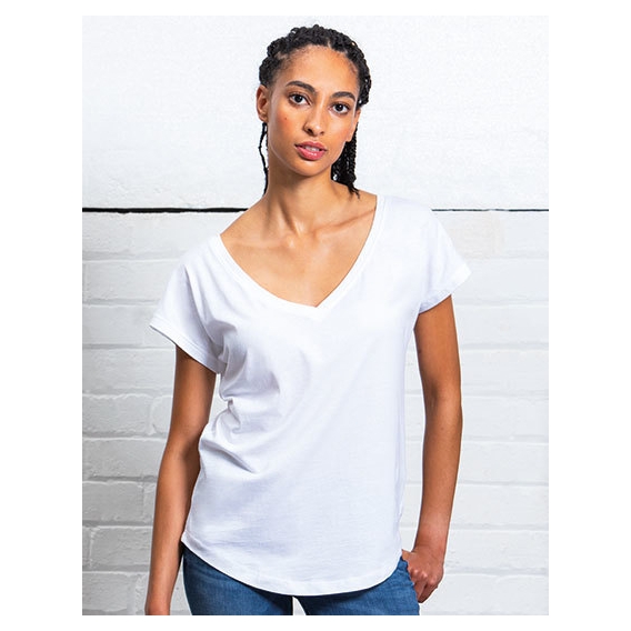 Women`s Loose Fit V Neck T