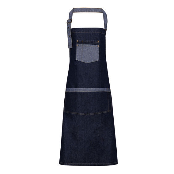 Domain Contrast Denim Bib Apron