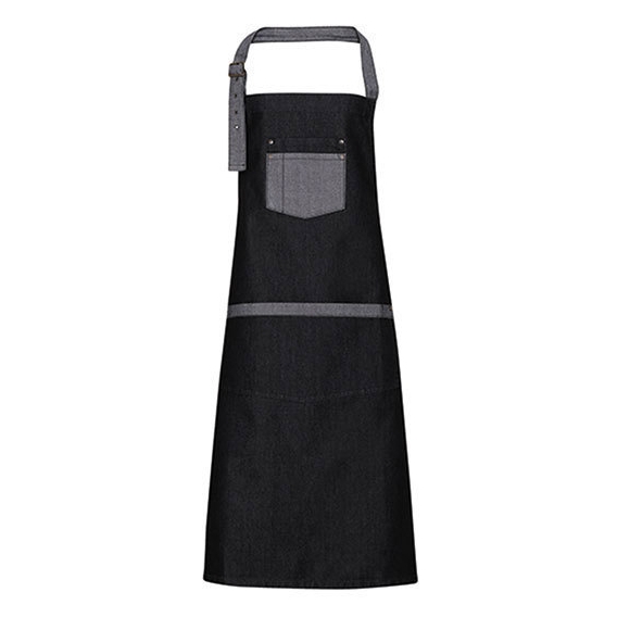 Domain Contrast Denim Bib Apron