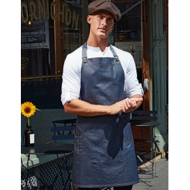 District Waxed Look Denim Bib Apron