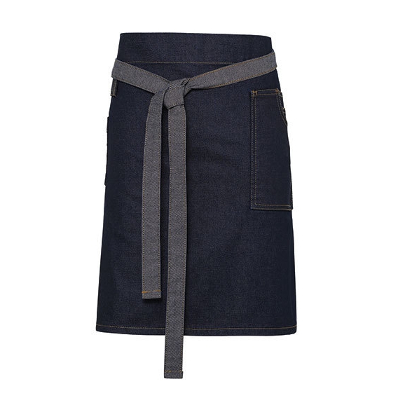Division Waxed Look Denim Waist Apron