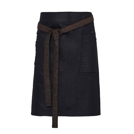 Division Waxed Look Denim Waist Apron