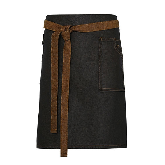 Division Waxed Look Denim Waist Apron
