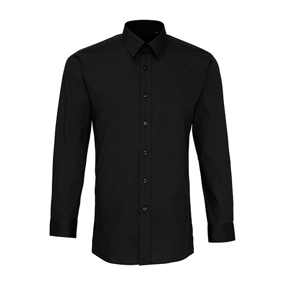 Men`s Long Sleeve Fitted Poplin Shirt