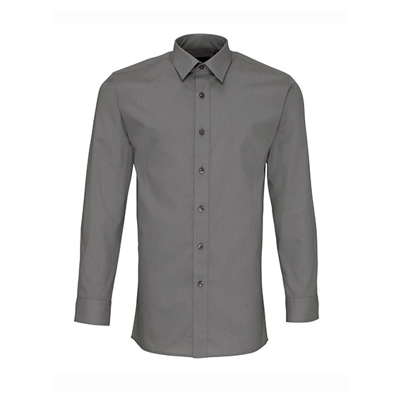 Men`s Long Sleeve Fitted Poplin Shirt