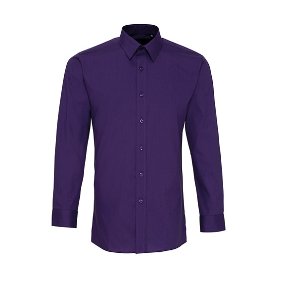 Men`s Long Sleeve Fitted Poplin Shirt