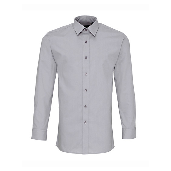 Men`s Long Sleeve Fitted Poplin Shirt