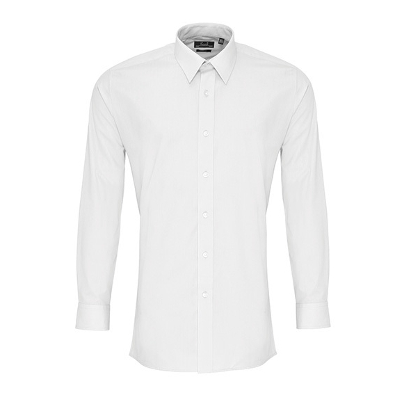 Men`s Long Sleeve Fitted Poplin Shirt