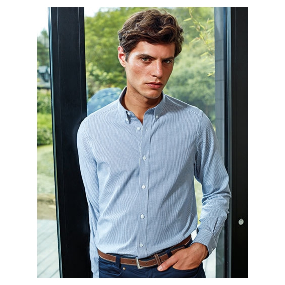 Mens Cotton Rich Oxford Stripes Shirt