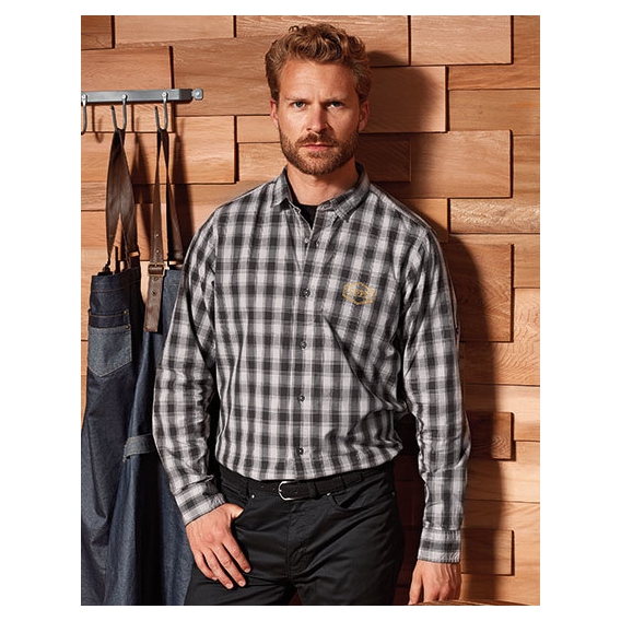 Men`s Mulligan Check Cotton Long Sleeve Shirt