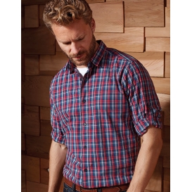 SIDEHILL Check Mens Long Sleeve Cotton Shirt