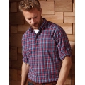 SIDEHILL Check Mens Long Sleeve Cotton Shirt