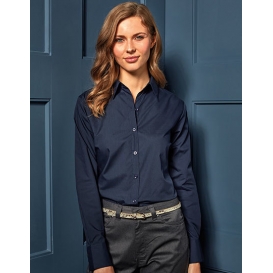 Ladies` Poplin Long Sleeve Blouse