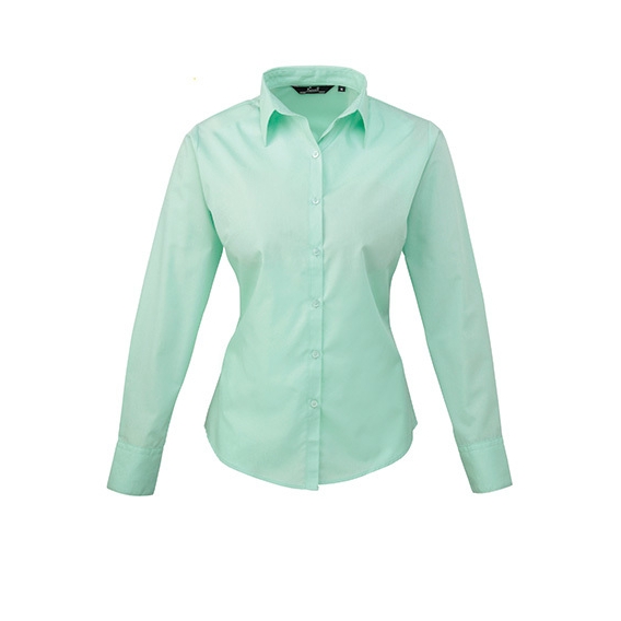 Ladies` Poplin Long Sleeve Blouse