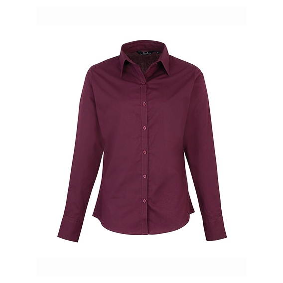 Ladies` Poplin Long Sleeve Blouse