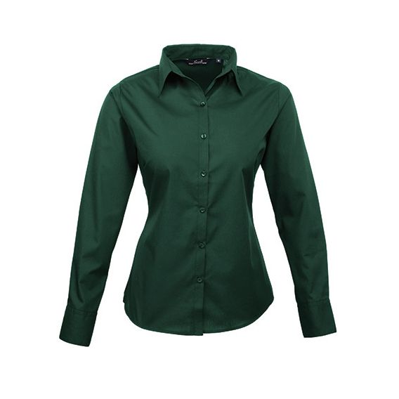 Ladies` Poplin Long Sleeve Blouse