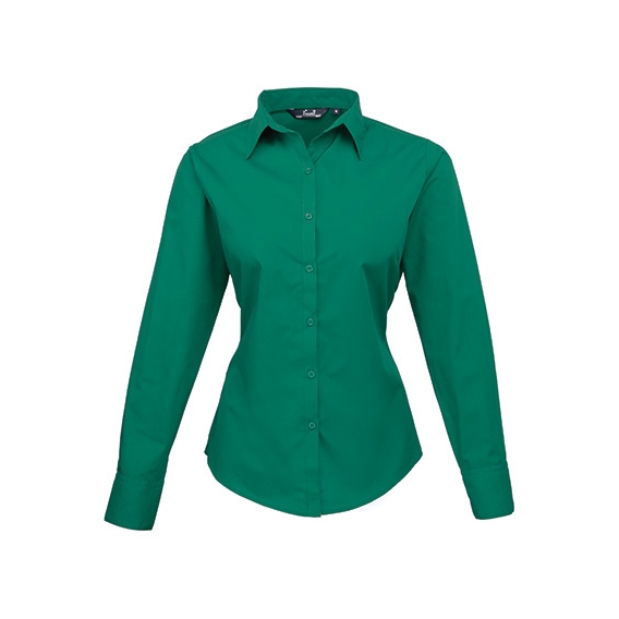 Ladies` Poplin Long Sleeve Blouse