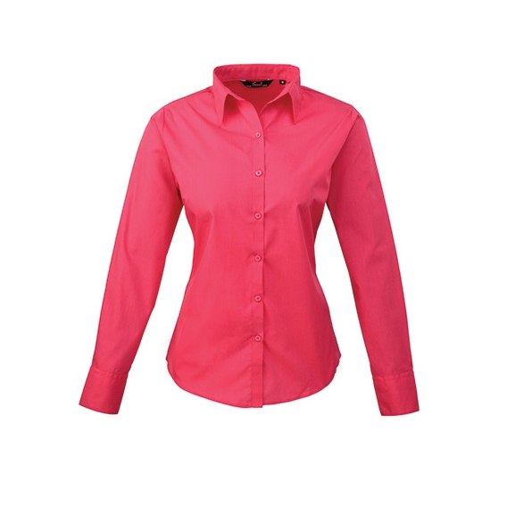 Ladies` Poplin Long Sleeve Blouse