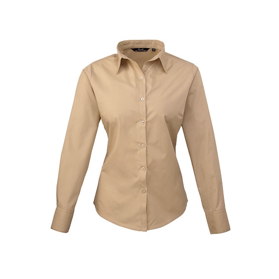Ladies` Poplin Long Sleeve Blouse