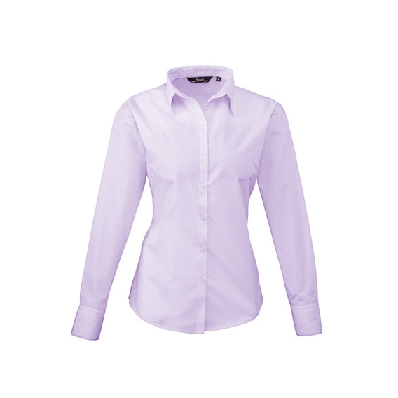Ladies` Poplin Long Sleeve Blouse