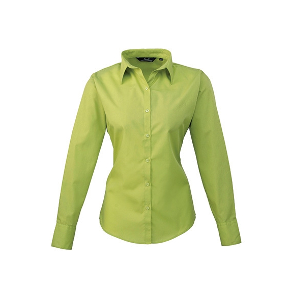 Ladies` Poplin Long Sleeve Blouse