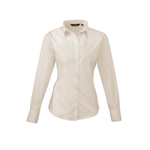 Ladies` Poplin Long Sleeve Blouse