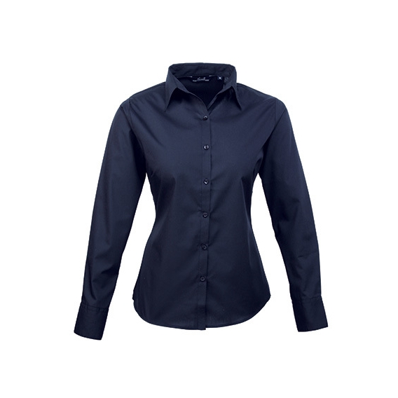 Ladies` Poplin Long Sleeve Blouse