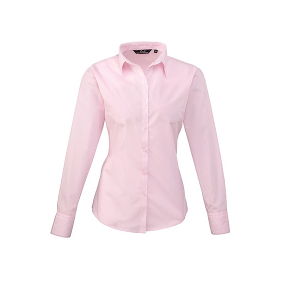 Ladies` Poplin Long Sleeve Blouse