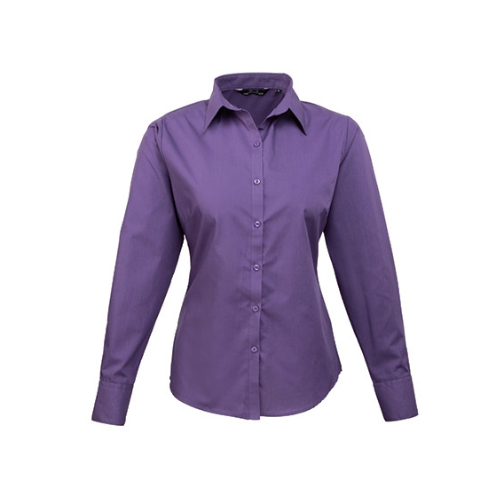 Ladies` Poplin Long Sleeve Blouse