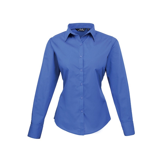 Ladies` Poplin Long Sleeve Blouse