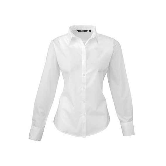 Ladies` Poplin Long Sleeve Blouse