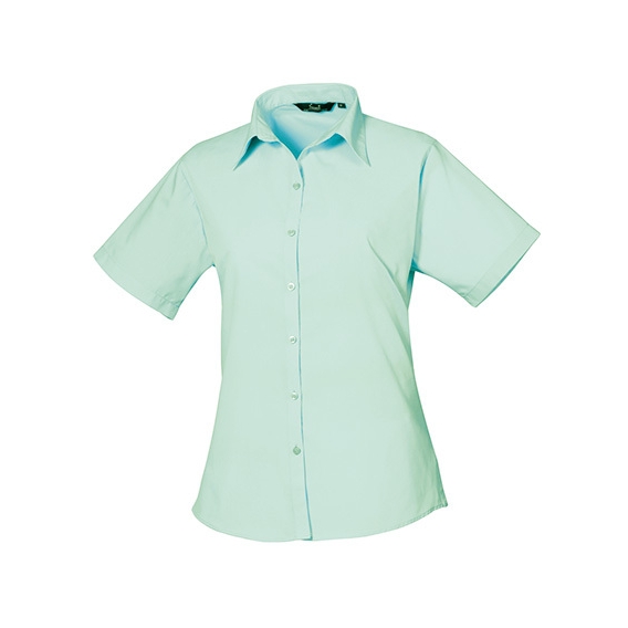 Ladies` Poplin Short Sleeve Blouse