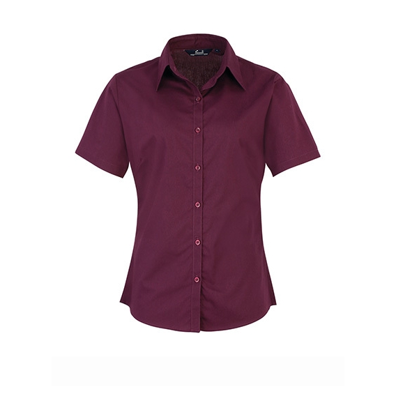 Ladies` Poplin Short Sleeve Blouse