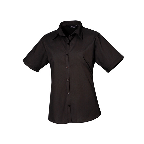 Ladies` Poplin Short Sleeve Blouse