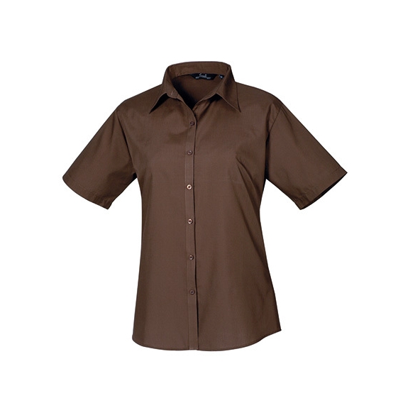 Ladies` Poplin Short Sleeve Blouse