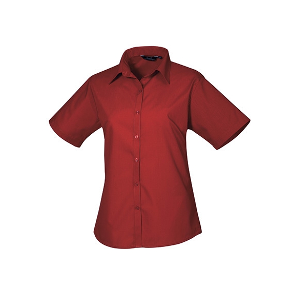 Ladies` Poplin Short Sleeve Blouse