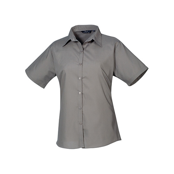Ladies` Poplin Short Sleeve Blouse